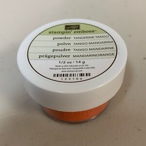 Stampin Up Emboss Powder Tangerine Tango Orange Texture Raised Craft Scrapbook
